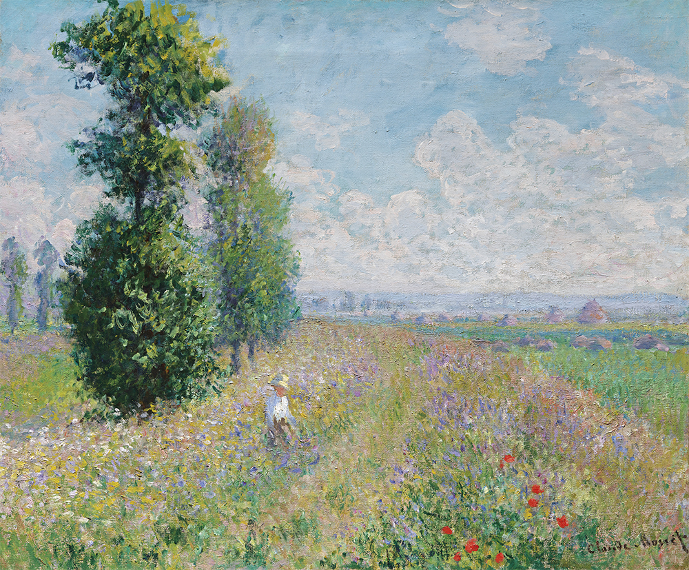 Claude Monet, French 1840–1926, Meadow with poplars, c. 1875, oil on canvas, 54.6 x 65.4 cm (Museum of Fine Arts, Boston Bequest of David P. Kimball in memory of his wife Clara Bertram Kimball Photography © Museum of Fine Arts, Boston. All Rights Reserved)